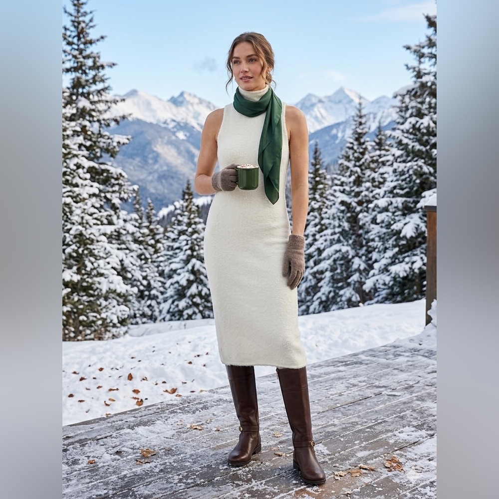 Future collective Sleeveless Cream Midi Dress